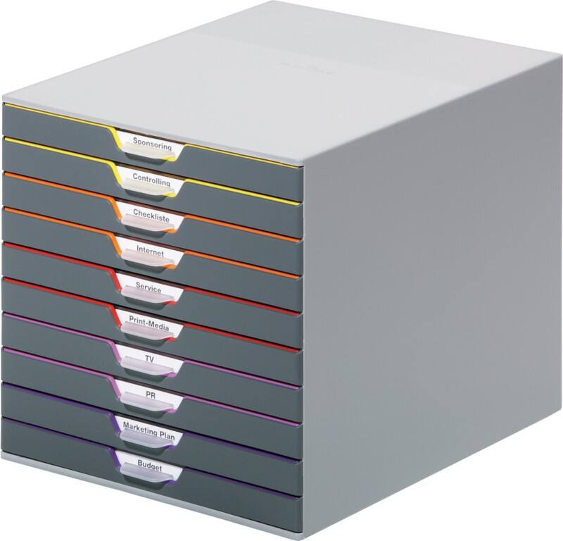 Module à tiroirs DURABLE VARICOLOR Plastique Multicouleur 10 Tiroirs 28 x 35,6 x 29,2 cm