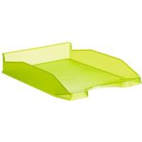 Corbeille à courrier Office Depot Polystyrène Vert transparent A4 25,5 x 34,8 x 6,5 cm