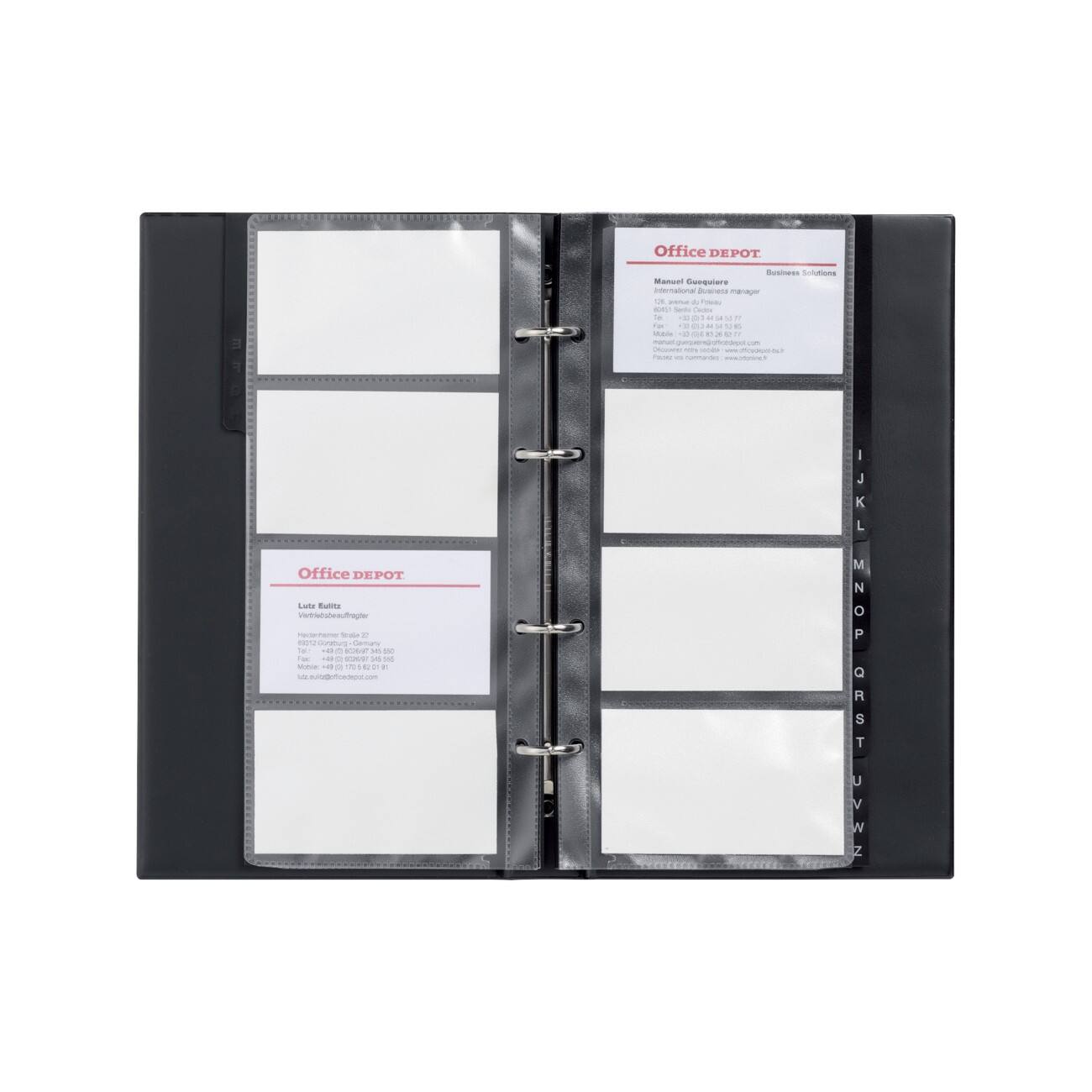 Classeur pour cartes de visite Office Depot Noir 96 cartes 14,5 x 0,3 x 25,5 cm