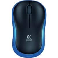 Logitech Draadloze Ergonomische Muis M185 Optisch voor Rechts- en Linkshandige gebruikers USB-A Nano ontvanger Zwart, blauw