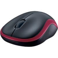 Souris ergonomique sans fil Logitech M185 Capteur optique Ambidextre USB-A Nano récepteur Noir, rouge