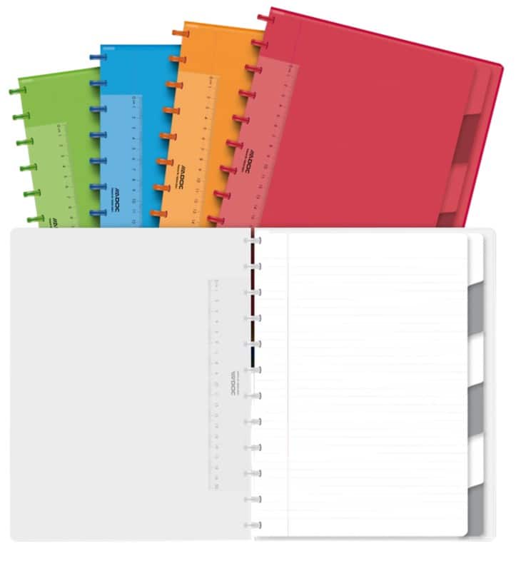Cahier Adoc Colourlines A4 Ligné Reliure en spirale PP Assortiment 144 Pages