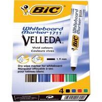 Marqueurs pour tableau blanc Velleda Velleda Biseauté Assortiment 4 Unités