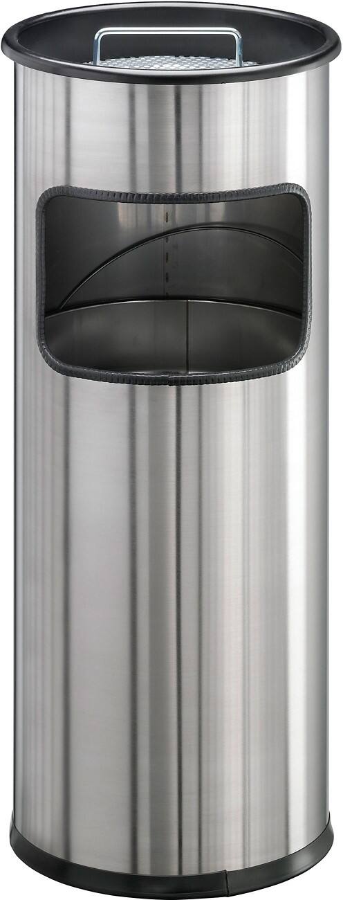 DURABLE Roestvrij staal Prullenbak met asbak 17 l 26 x 26 x 62 cm Zilver