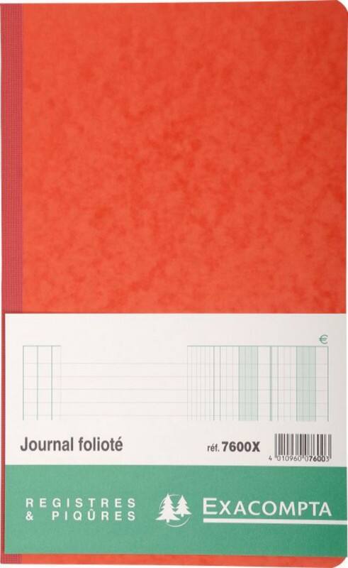 Registre Exacompta Rouge Couverture en carton Ligné 195 x 320 mm 40 feuilles