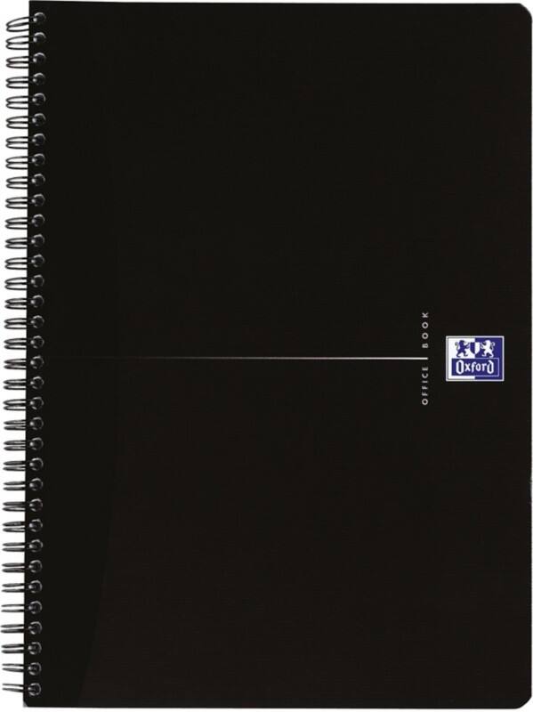 Cahier OXFORD Office Essentials A4 Ligné Reliure en spirale Carte Noir 180 Pages