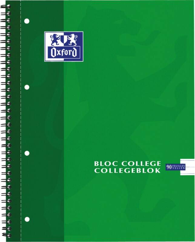 Cahier OXFORD A4+ Ligné Reliure en spirale Carte laminée Assortiment Perforé 180 Pages