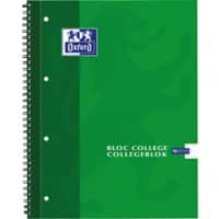 Cahier Oxford A4+ Reliure à spirales Vert Couverture laminée en carton Ligné 90 feuilles