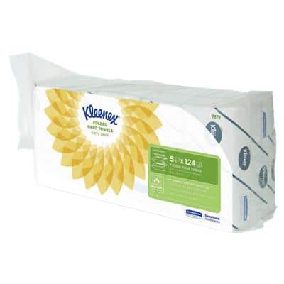 Kleenex Ultra Handdoeken V-vouw Wit 2-laags K7979 5 Rollen à 124 Vellen