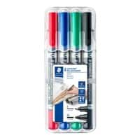 Marqueur permanent STAEDTLER Lumocolor 348 Pointe moyenne, ogive 0,6 mm - 1,5 mm Assortiment Rechargeable 4 Unités