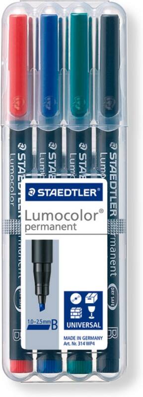 STAEDTLER 341 Whiteboard-marker Kleurenassortiment Ronde punt 2 mm 97% gerecycleerd 4 Stuks