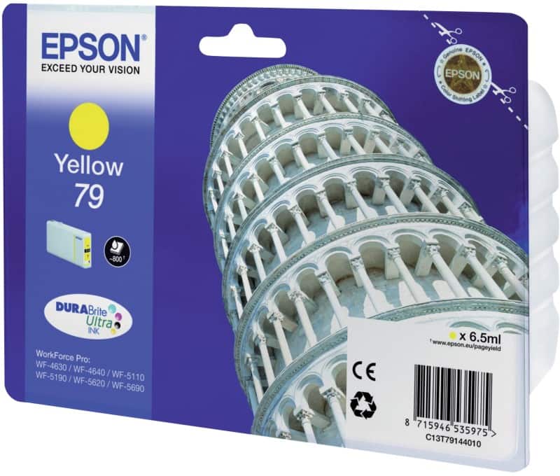 Cartouche jet d'encre Epson 79 D'origine C13T79144010 Jaune
