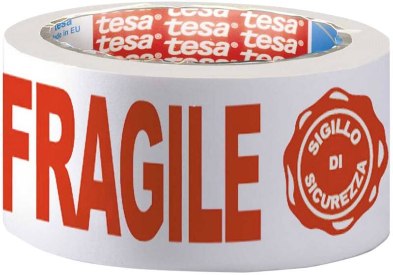Ruban d'emballage tesa FRAGILE Blanc, rouge 50 mm (l) x 66 m (L)
