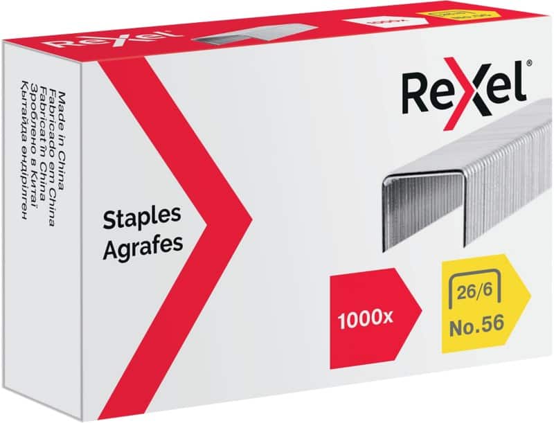 Agrafes RexelNo.56 26/6 R06131 Métal galvanisé Argenté 1 000 Agrafes