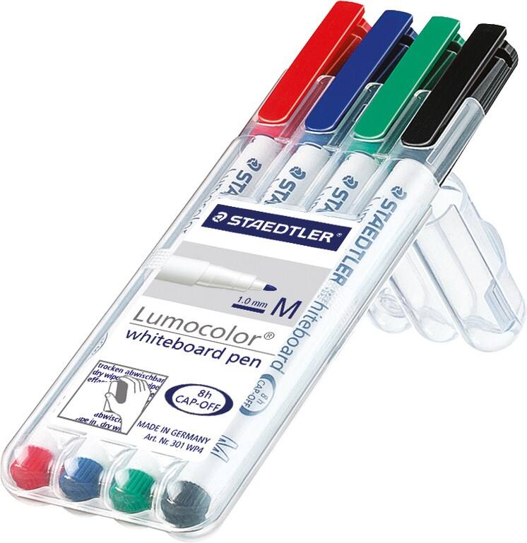 STAEDTLER Lumocolor Whiteboard-marker Kleurenassortiment Medium Ronde punt, Viltstift - 4 Stuks