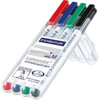 STAEDTLER Lumocolor Whiteboard-marker Kleurenassortiment Medium Ronde punt, Viltstift 1 mm 4 Stuks