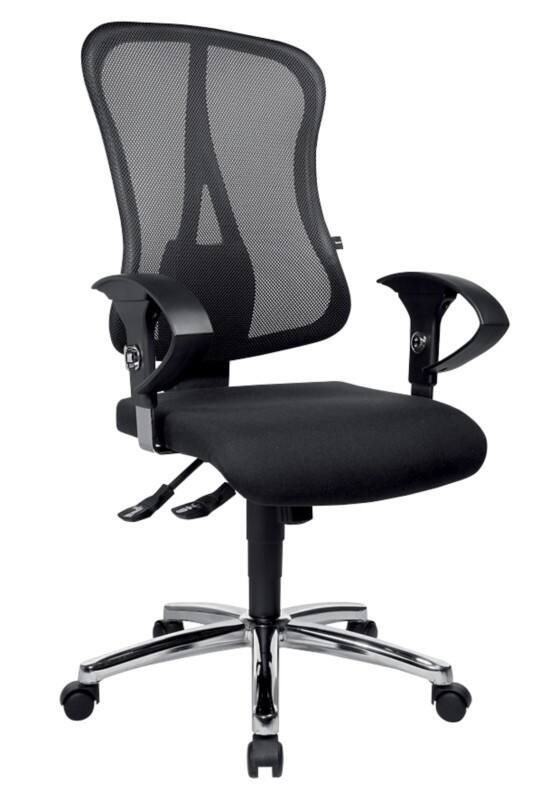 TOPSTAR Head point SY Deluxe Bureaustoel Synchroonmechanisme Mesh In hoogte verstelbare armleuning In hoogte verstelbare zitting Zwart 110 kg 500 x 1,130 mm