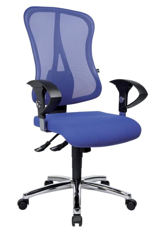 TOPSTAR Head Point SY Deluxe Draaistoel Synchroonmechanisme Mesh, stof In hoogte verstelbare armleuning In hoogte verstelbare zitting Blauw 110 kg