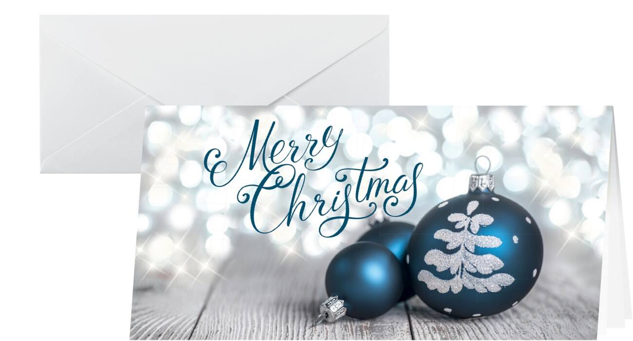 Carte de Noël Sigel Delightful Christmas 220 g/m² 21 x 10,5 cm C5/6 Blanc, bleu 25 Unités