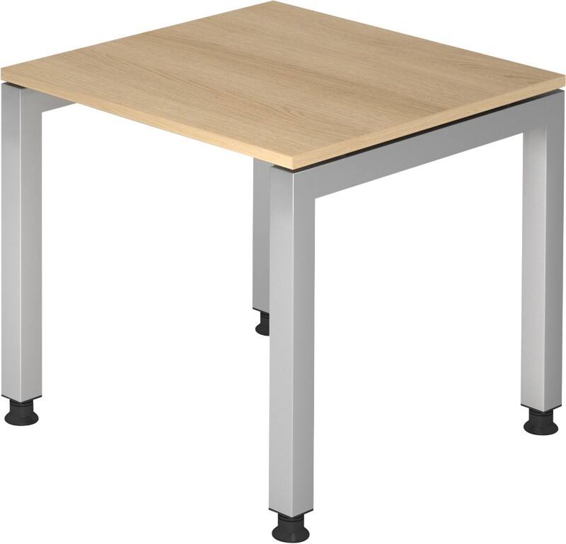 Bureau Hammerbacher J Series VJS Hauteur ajustable Rectangulaire Chêne 4 pieds métalliques 800 (L) x 800 (P) x 760 (H) mm Acier, Aggloméré