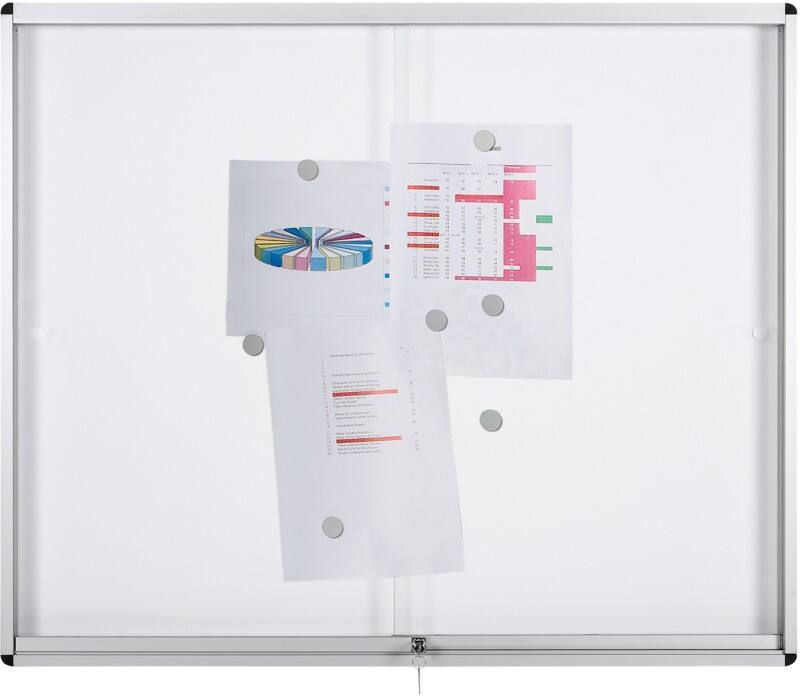 Bi-Office Exhibit Indoor Vergrendelbaar notitiebord Magnetisch 18 x A4 132,4 (B) x 96,7 (H) cm Wit