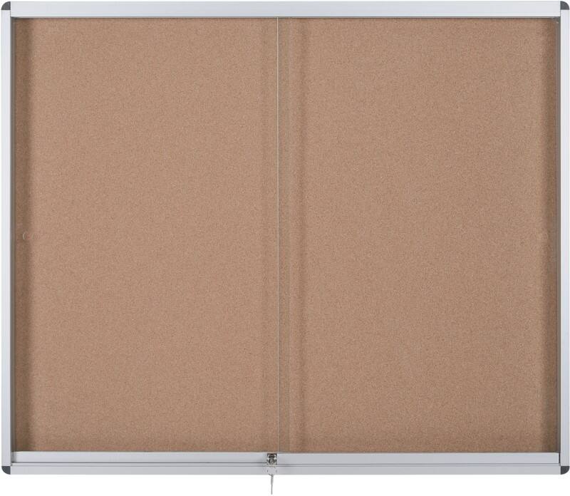 Vitrine d'affichage verrouillable Bi-Office Exhibit Indoor Non Magnétique 12 x A4 Verrouillable 96,7 (L) x 92,6 (H) cm Brun