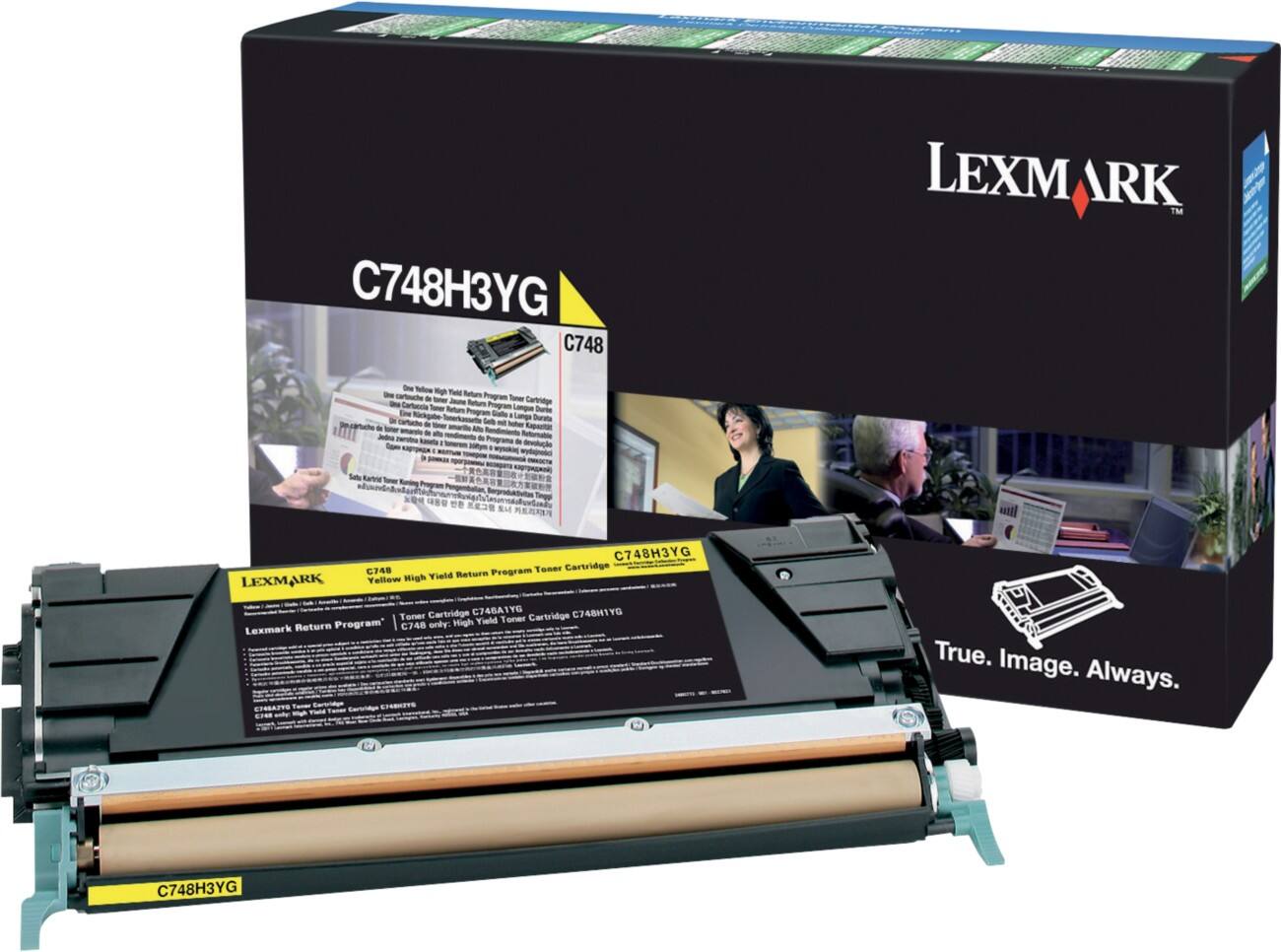 Toner C748H3YG D'origine Lexmark Jaune