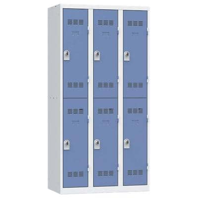Pierre Henry Locker 3 Columns 6 Vakken Grijs, blauw 900 x 500 x 1.800 mm