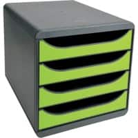 Module de classement Exacompta 4 Big-Box A4 PS (Polystyrène) Noir, Vert 27,8 x 34,7 x 26,7 cm