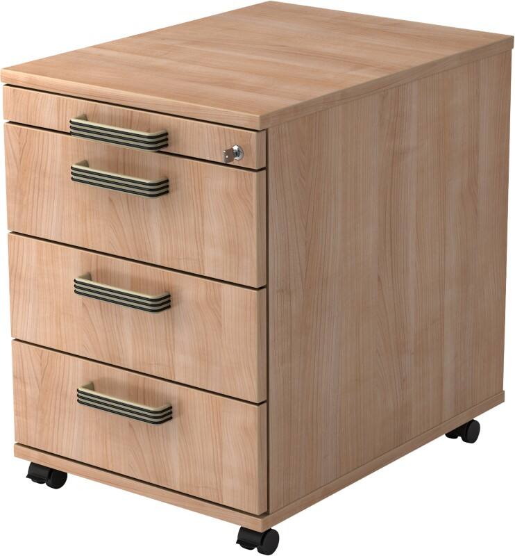 Hammerbacher Ladeblok 4 Lades Afsluitbaar 428 x 580 x 590 mm Walnoot