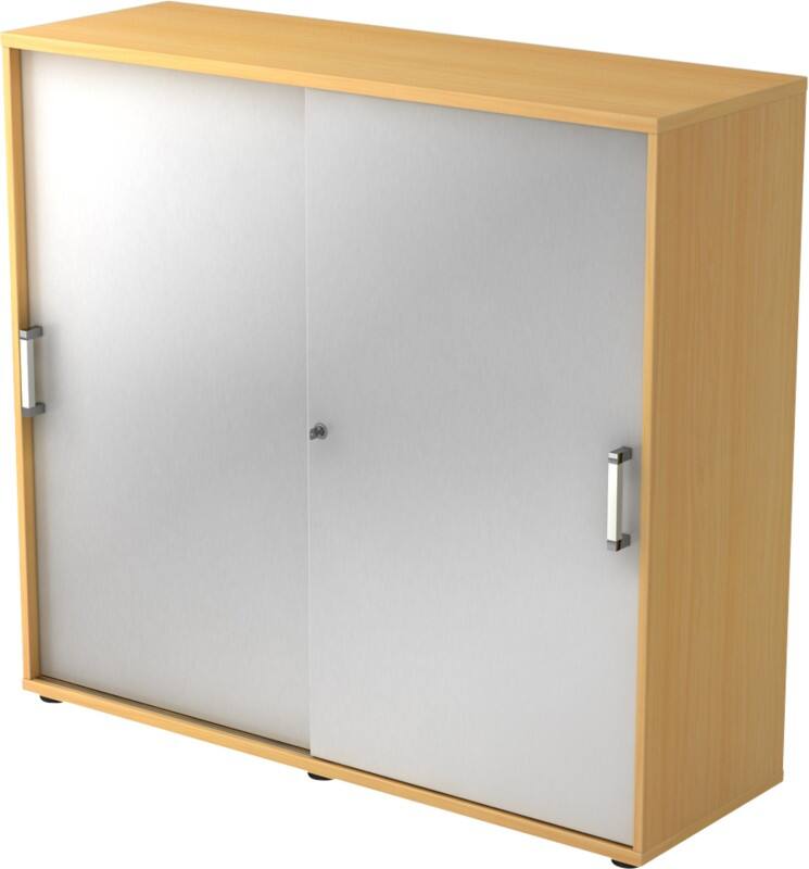 Armoire à portes coulissantes Hammerbacher Aggloméré 2 Étagères Verrouillable 1200 x 400 x 1100 mm Hêtre Argenté, brun