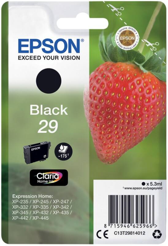 Cartouche jet d'encre Epson 29 D'origine C13T29814012 Noir
