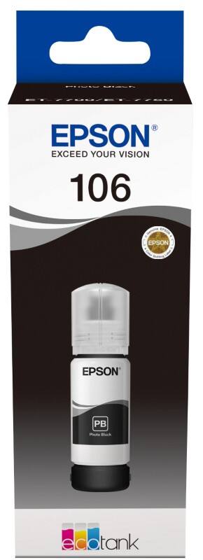 Bouteille d'encre Epson 106 D'origine C13T00R140 Noir