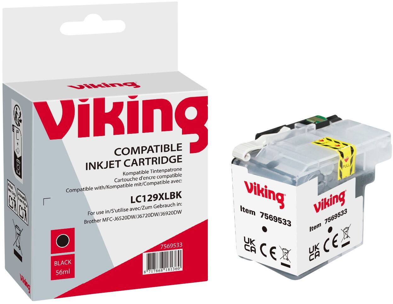 Cartouche jet d'encre Office Depot Compatible Brother LC129XL Noir