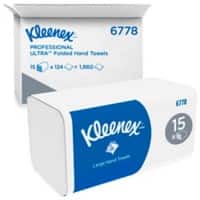 Kleenex Mainline Handdoeken V-vouw Wit 2-laags 6778 15 Pakken à 124 Vellen