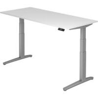 Bureau assis-debout Hammerbacher Hauteur ajustable électriquement Rectangulaire Bois Argenté T-Pied 1800 x 800 x 720 mm