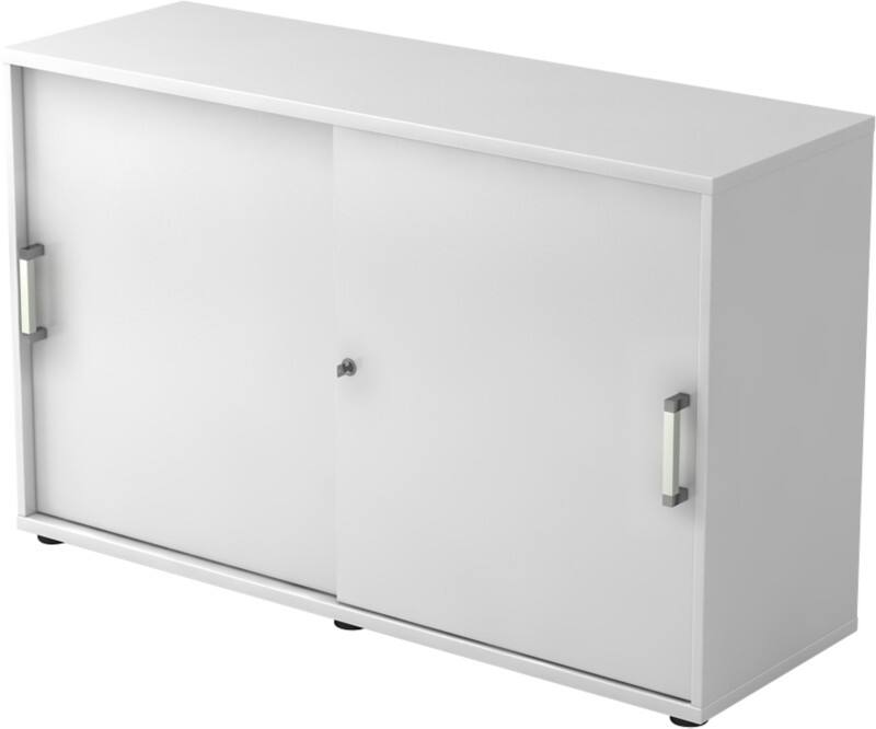 Armoire à portes coulissantes Hammerbacher Aggloméré 1 Étagère Verrouillable 1200 x 400 x 748 mm Blanc