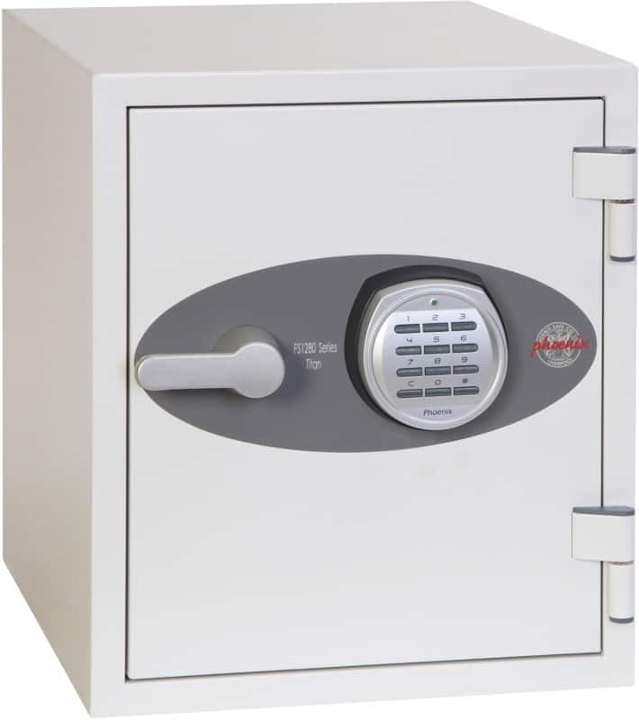 Coffre-fort ignifuge Phoenix Titan Serrure électronique 25 L FS1282E Blanc
