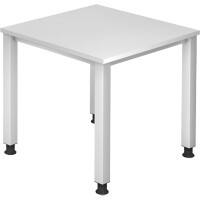 Bureau Hammerbacher Q Series VQS Hauteur ajustable Rectangulaire Blanc 4 pieds métalliques 800 (L) x 800 (P) x 810 (H) mm Acier, Aggloméré