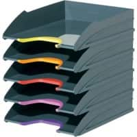 DURABLE Varicolor Brievenbakset PS (Polustyreen) Stapelbaar A4 Grijs 25,5 x 33 x 5,5 cm 5 Stuks