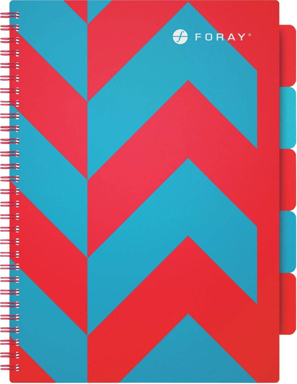Foray Extreme A4 Projectboek Rood, turquoise Polypropylene kaft Geruit Geperforeerd 175 vellen
