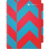 Cahier de projets à spirale Foray Extreme A4 Rouge, turquoise Couverture poly Quadrillé 175 feuilles