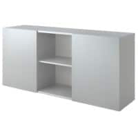 Hammerbacher Kast met schuifdeuren Spaanplaat 1 Plank 1.600 x 420 x 748 mm Grijs, zilver