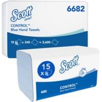 Scott Control Handdoeken Z-vouw Blauw 1-laags 6682 15 Rollen à 240 Vellen