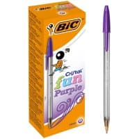 Stylo-bille BIC Cristal Fun Large 0,6 mm Violet 20 unités