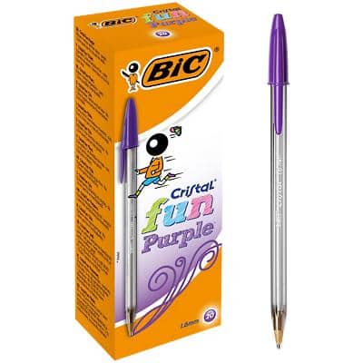 Stylo-bille BIC Cristal Fun Large 0,6 mm Violet 20 unités