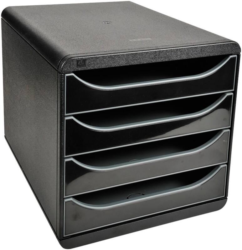Exacompta Ladesysteem PS (Polystyreen) Zwart 4 Lades 26,7 x 34,7 x 27,8 cm