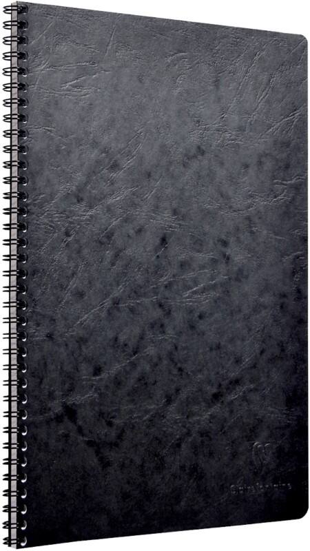 Cahier à spirales Clairefontaine Agebag A4 Noir Couverture en carte lustrée Quadrillé Reliure en spirale 50 feuilles