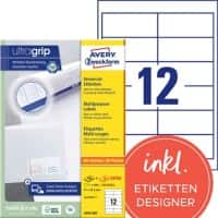 Étiquettes universelles Ultragrip Avery 3659-200 Adhésif A4 Blanc 97 x 42.3 mm 220 Feuilles de 12 Étiquettes