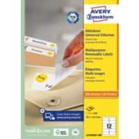 Étiquettes repositionnables AVERY Zweckform L4743REV-100 Blanc A4 99,1 x 42,3 mm 100 Feuilles de 12 Étiquettes